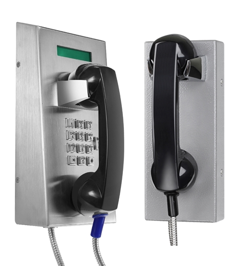 vandal proof heavy duty telephone, vandal resistant prison phones, metal telephones for heavy industrial applications