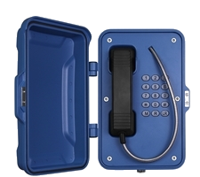 IP66 weatherproof external service Telephone with full Keypad, extended functions and door. Version; analogue SIP or 3G, 46 wireless