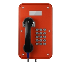 Red Emergency Industrial watertight telephone with LED Display