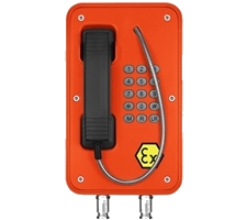 intrinsically safet atex telephone for outdoor wall mounting IP66-67 watertight and red in colour
