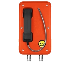 wall mounted vandal proof atex telephone ip66 watertight and red in colour. Versions analogue, voip sip or 3g wireless