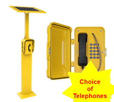 watertight industrial emergency solar powered hotline with door