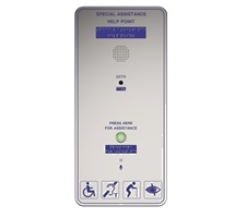 IP66 stainless-steel help point with braille, cctv and hearing loop