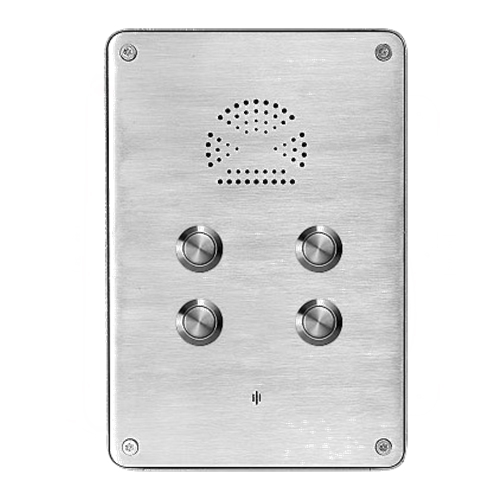 Wall Mounted Intercom - stainless-steel IP65 Watertight, 4 auto dialling buttons