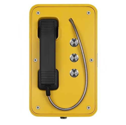 Robust Industrial PTC IP66 weatherproof emergency telephone hotline phone with 3 call buttons and door