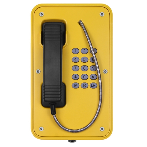 industrial watertight telephone with full keypad and 9 memory autodial numbers