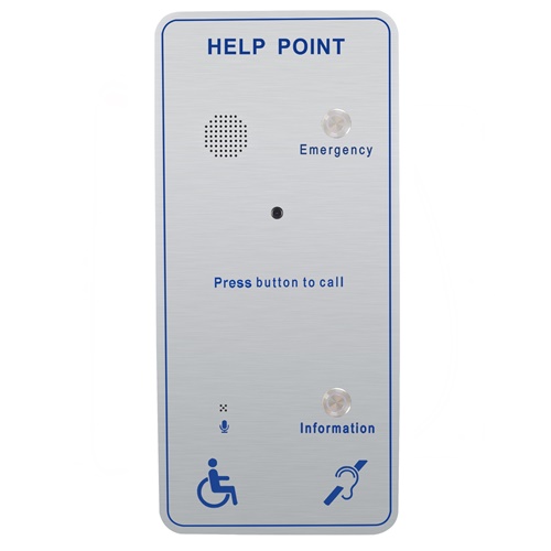 Stainless-steel IP65 Watertight emergency and disabled general assistance help point with 2 metal led call button and camera