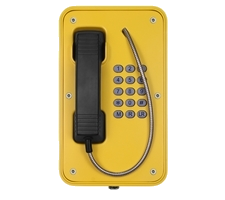 water resistant emergency industrial telephone with full keypad and 9 memory auto-call