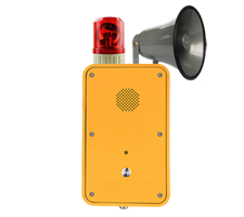 Broadcasting IP66 PTC Speakerphone with horn ringer repeater and beacon - Handsfree with 1 call button and induction loop