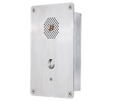 1 Button Industrial watertight robust PTC Hotline or P2P Intercom, Flush Mounted